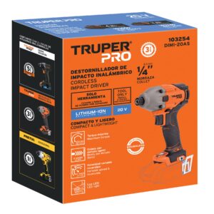 Destornillador de impacto 1/4', 20V, sin accesorios, PRO - Imagen 4