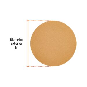 Paquete con 5 discos de lija 6' grano 120, ciegos, TRUPER - Imagen 3
