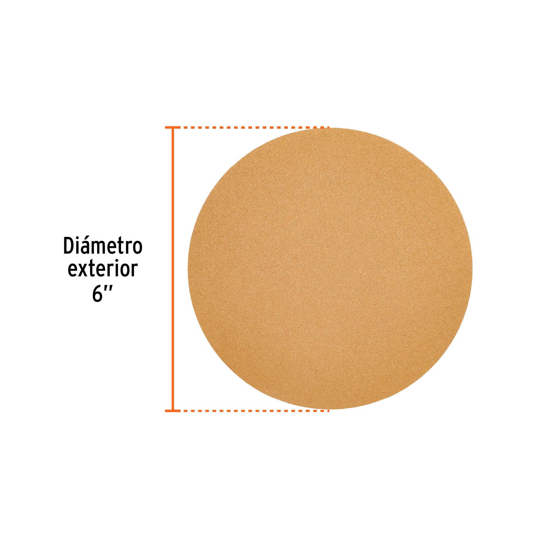 Paquete con 5 discos de lija 6' grano 120, ciegos, TRUPER - Imagen 3