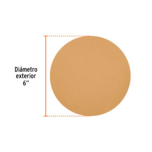 Paquete con 5 discos de lija 6' grano 220, ciegos, TRUPER - Imagen 3