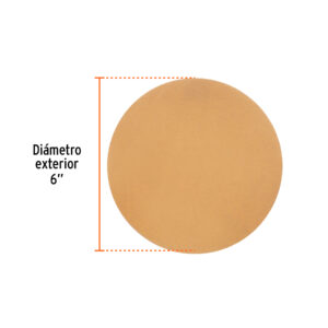 Paquete con 5 discos de lija 6' grano 320, ciegos, TRUPER - Imagen 3