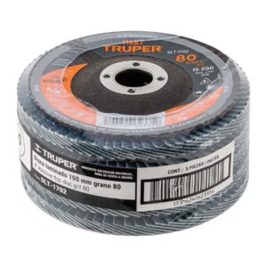 Disco laminado 4', grano 80 centro 5/8', fibra, TRUPER - Imagen 4