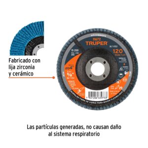 Alternative view of Disco laminado 4', grano 120 centro 5/8', fibra, TRUPER