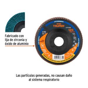 Alternative view of Disco laminado 4-1/2' grano 120 centro 7/8', plástico,TRUPER