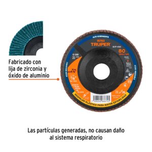 Alternative view of Disco laminado 4-1/2' grano 80 centro 7/8', plástico, TRUPER