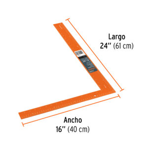Escuadra 16'x24' de aluminio color naranja para cantero - Imagen 3