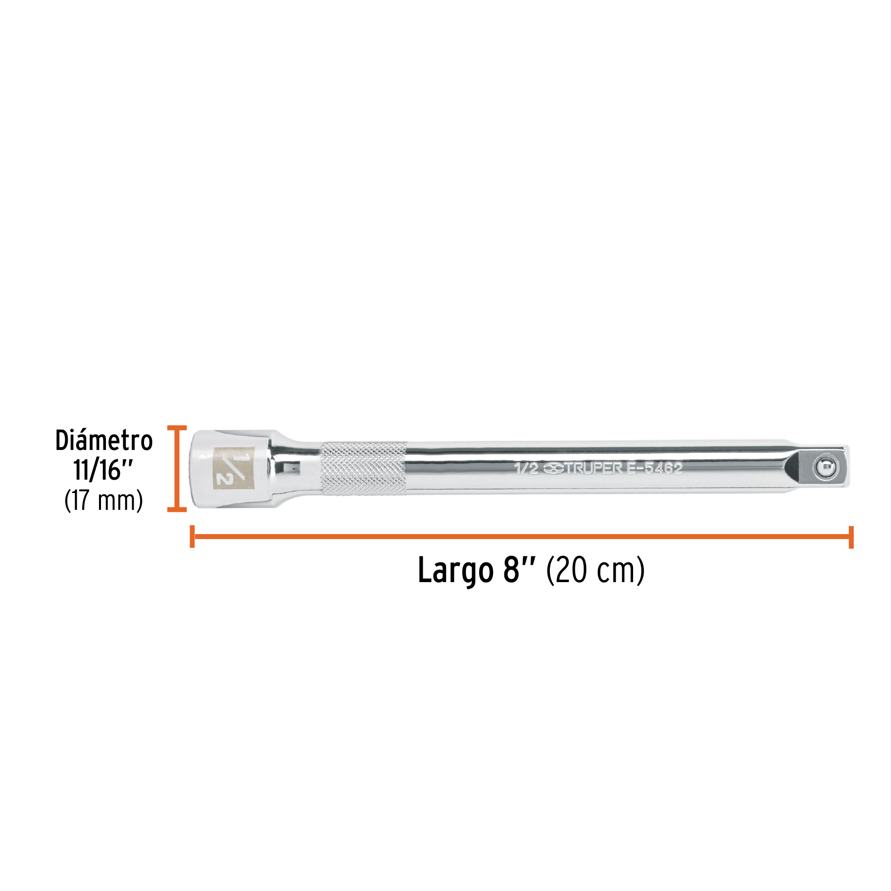 Extensión para matraca, cuadro 1/2', largo 8', TRUPER - Imagen 3