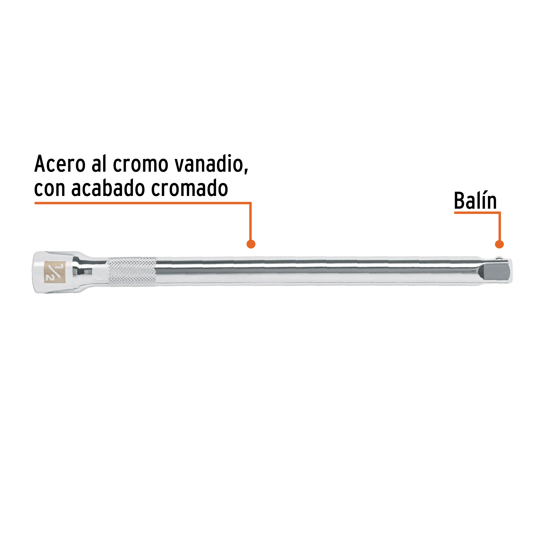 Extensión para matraca, cuadro 1/2', largo 10', TRUPER - Imagen 2