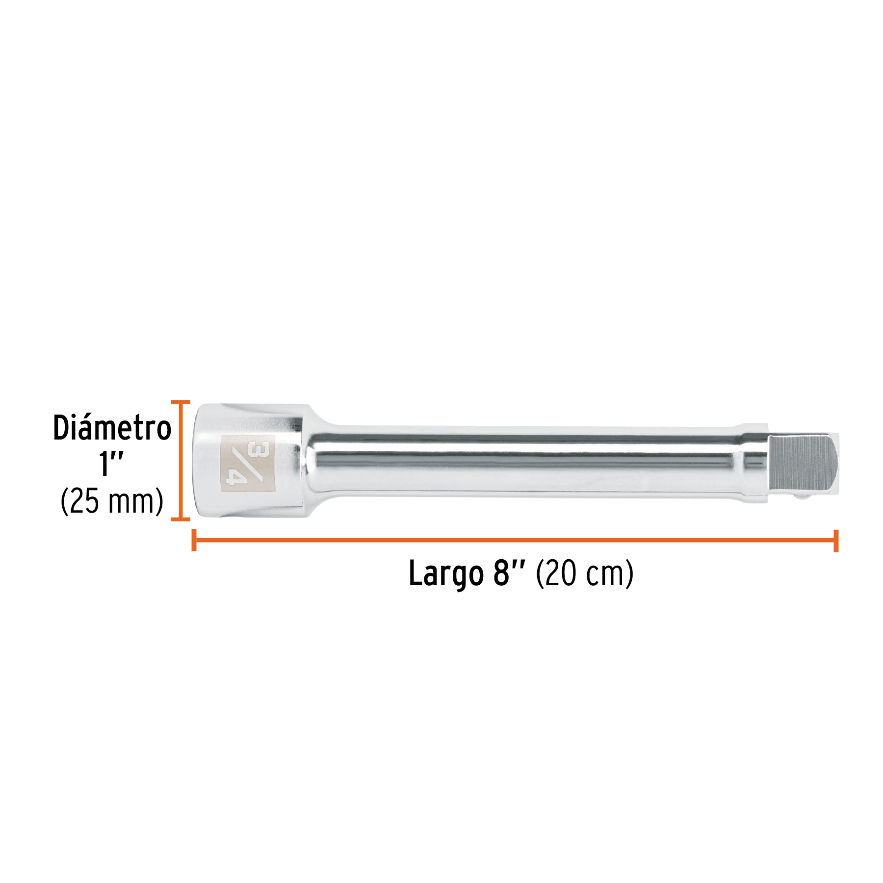 Extensión para matraca, cuadro 3/4', largo 8', TRUPER - Imagen 3