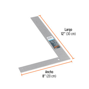 Escuadra 8'x12' de acero para cantero, TRUPER - Imagen 3