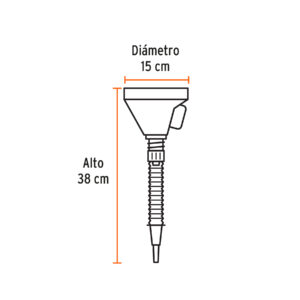 Embudo plástico 500 ml, cuello flexible con filtro, TRUPER - Imagen 3
