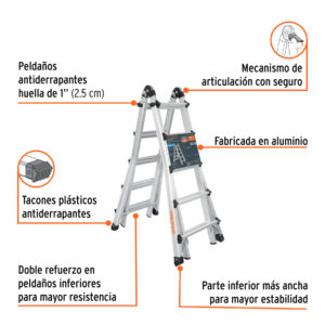 Alternative view of Multiescalera telescópica, 4.5 m, capacidad de carga 150 kg