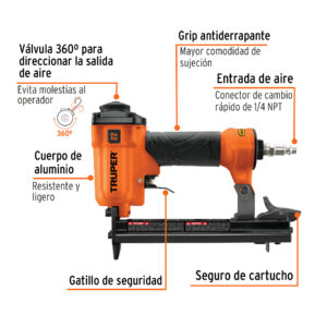 Engrapadora neumática, calibre 22, TRUPER - Imagen 3