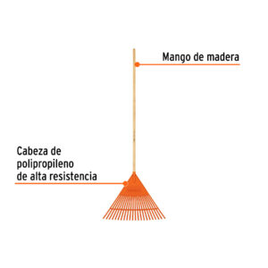 Alternative view of Escoba plástica para jardín, flexible, 22 dientes, mango 48'