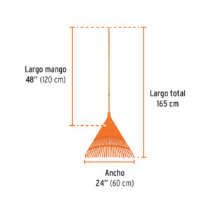 Alternative view of Escoba plástica para jardín, rígida, 26 dientes, mango 48'