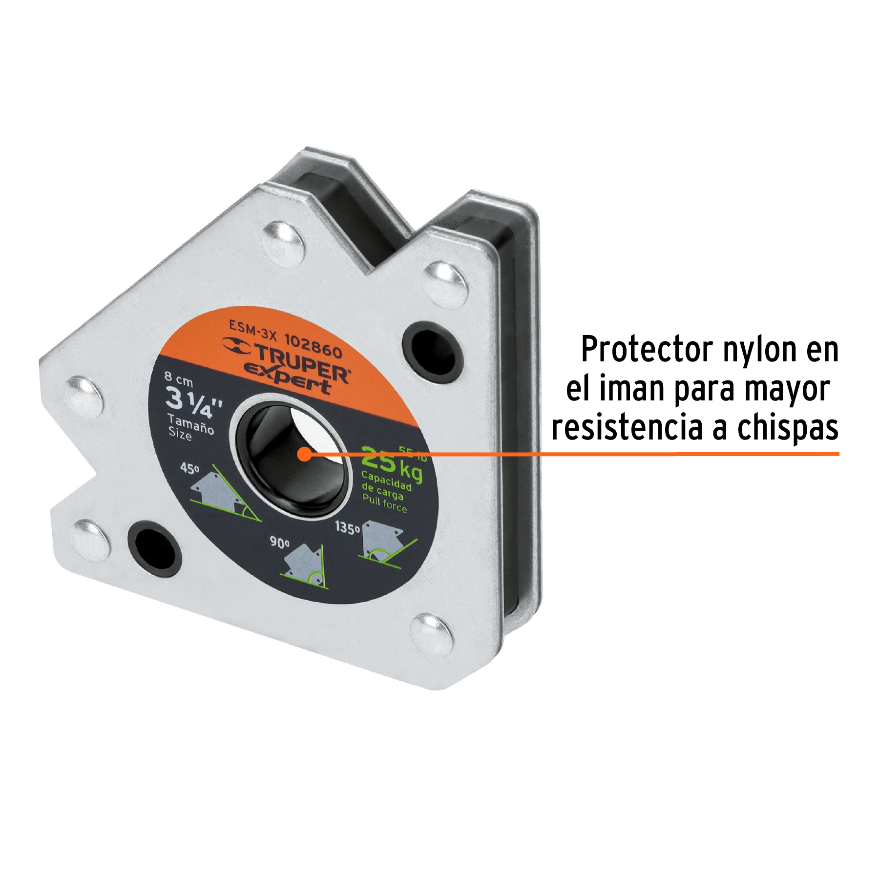 Escuadra magnética para soldar de 3-1/4' carga 25 kg, EXPERT - Imagen 2