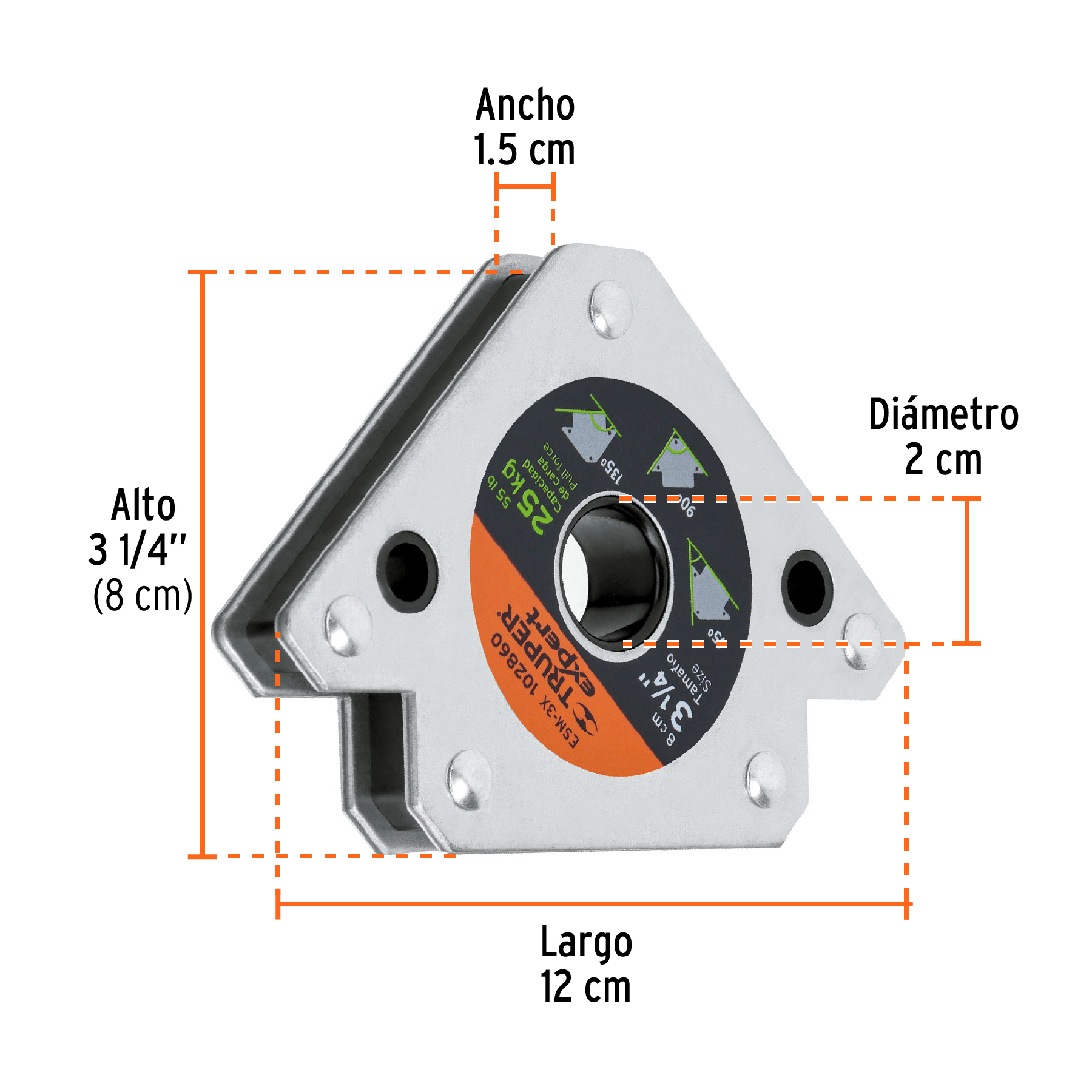 Escuadra magnética para soldar de 3-1/4' carga 25 kg, EXPERT - Imagen 3