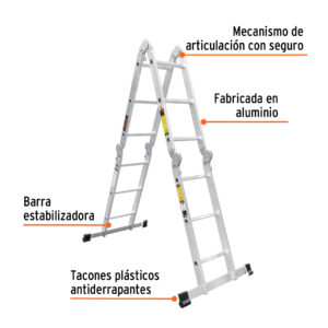 Alternative view of Escalera multiposición 12 peldaños, capacidad 150 kg, TRUPER