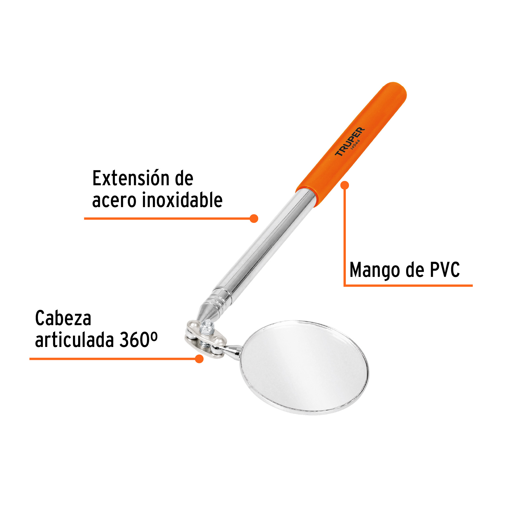 Espejo circular telescópico de inspección, 5 cm, TRUPER - Imagen 2