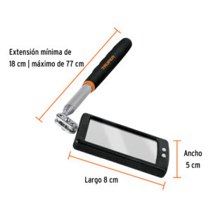 Espejo telescópico con luz LED, 5 x 8 cm, TRUPER - Imagen 3