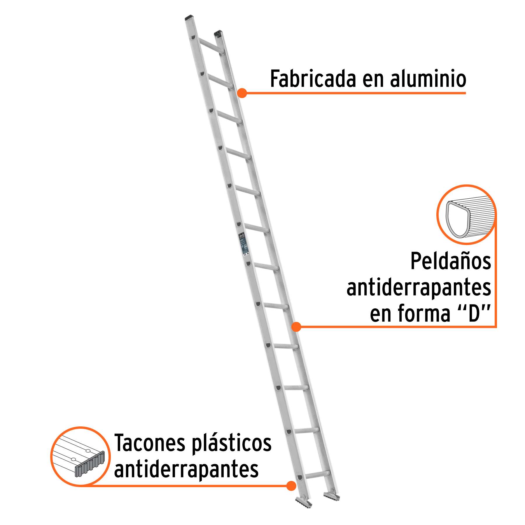 Escalera recta, tipo III, 12 peldaños, TRUPER - Imagen 2
