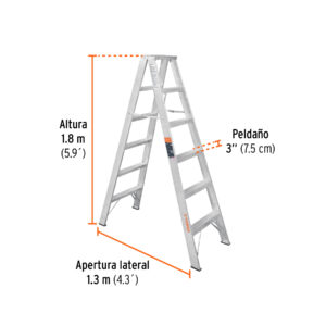 Escalera de tijera doble, tipo ll, 5 escalones, TRUPER - Imagen 3