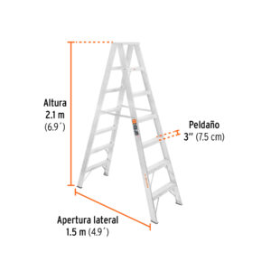 Escalera de tijera doble, tipo ll, 6 escalones, TRUPER - Imagen 3