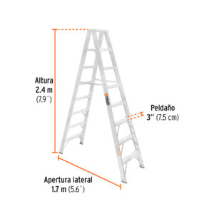 Escalera de tijera doble, tipo ll, 7 escalones, TRUPER - Imagen 3