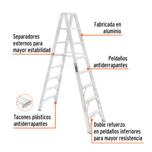 Alternative view of Escalera de tijera doble, tipo ll, 7 escalones, TRUPER