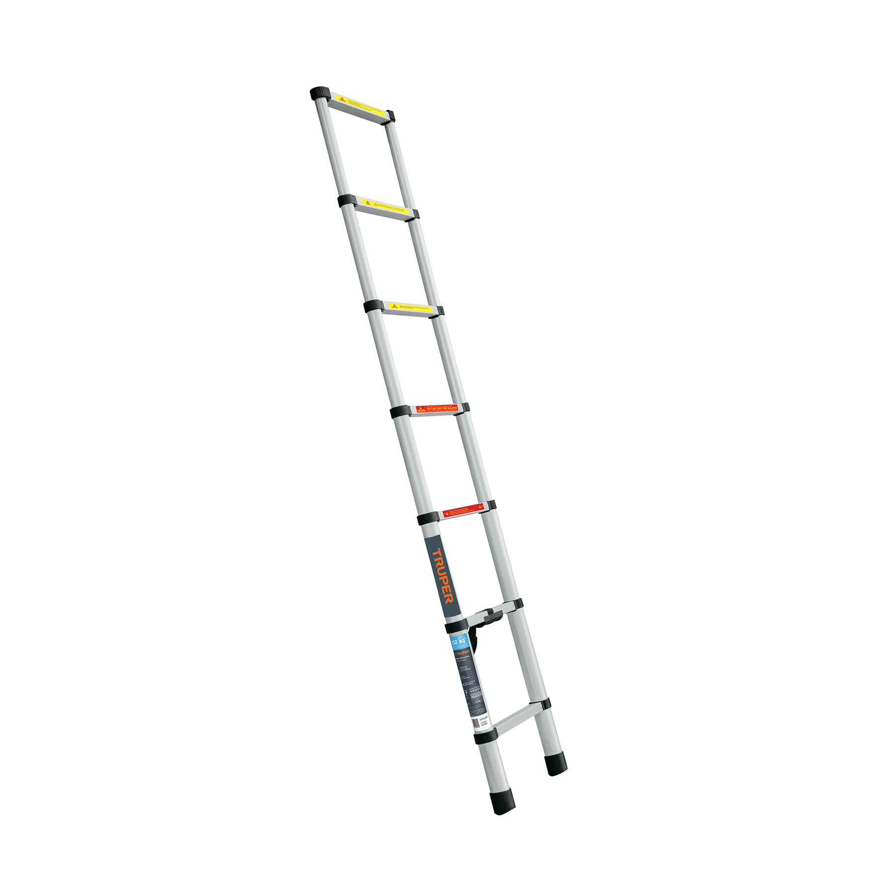 Escalera telescópica, 7 peldaños, tipo II, capacidad 102kg