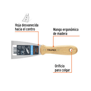 Alternative view of Espátula flexible 2' con mango de madera, TRUPER