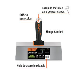 Alternative view of Espátula tapizadora de 10' acero inoxidable, TRUPER EXPERT