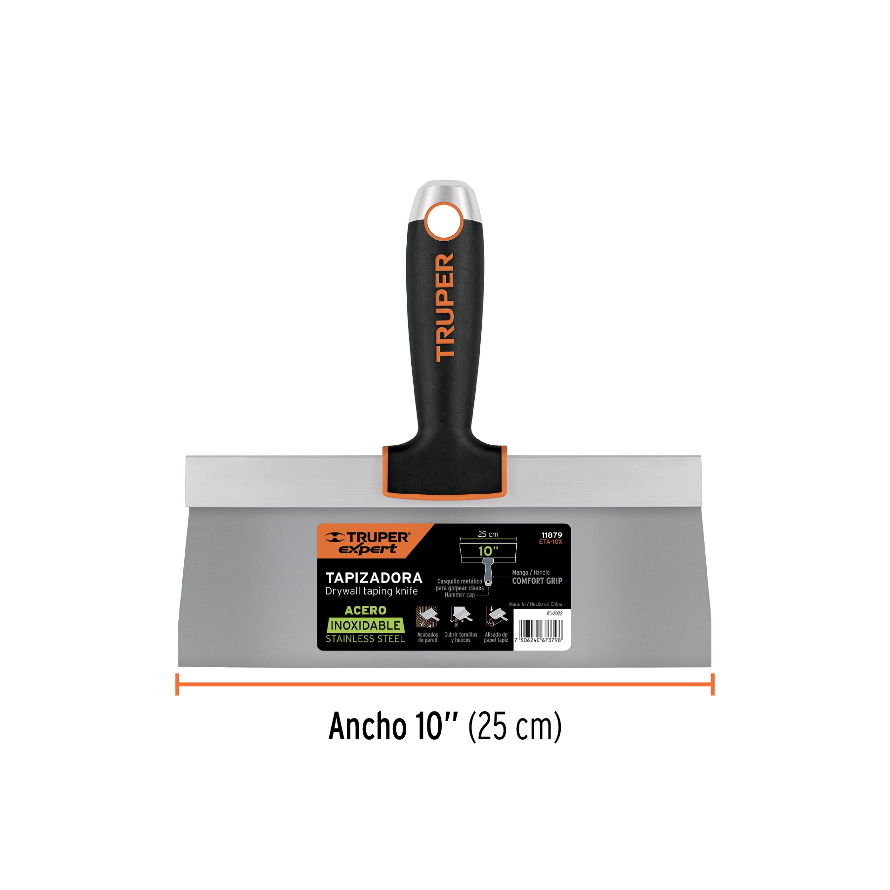 Espátula tapizadora de 10' acero inoxidable, TRUPER EXPERT - Imagen 3