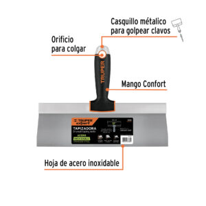 Alternative view of Espátula tapizadora de 12' acero inoxidable, TRUPER EXPERT