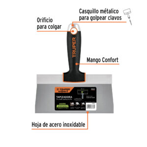 Alternative view of Espátula tapizadora de 8' acero inoxidable, TRUPER EXPERT