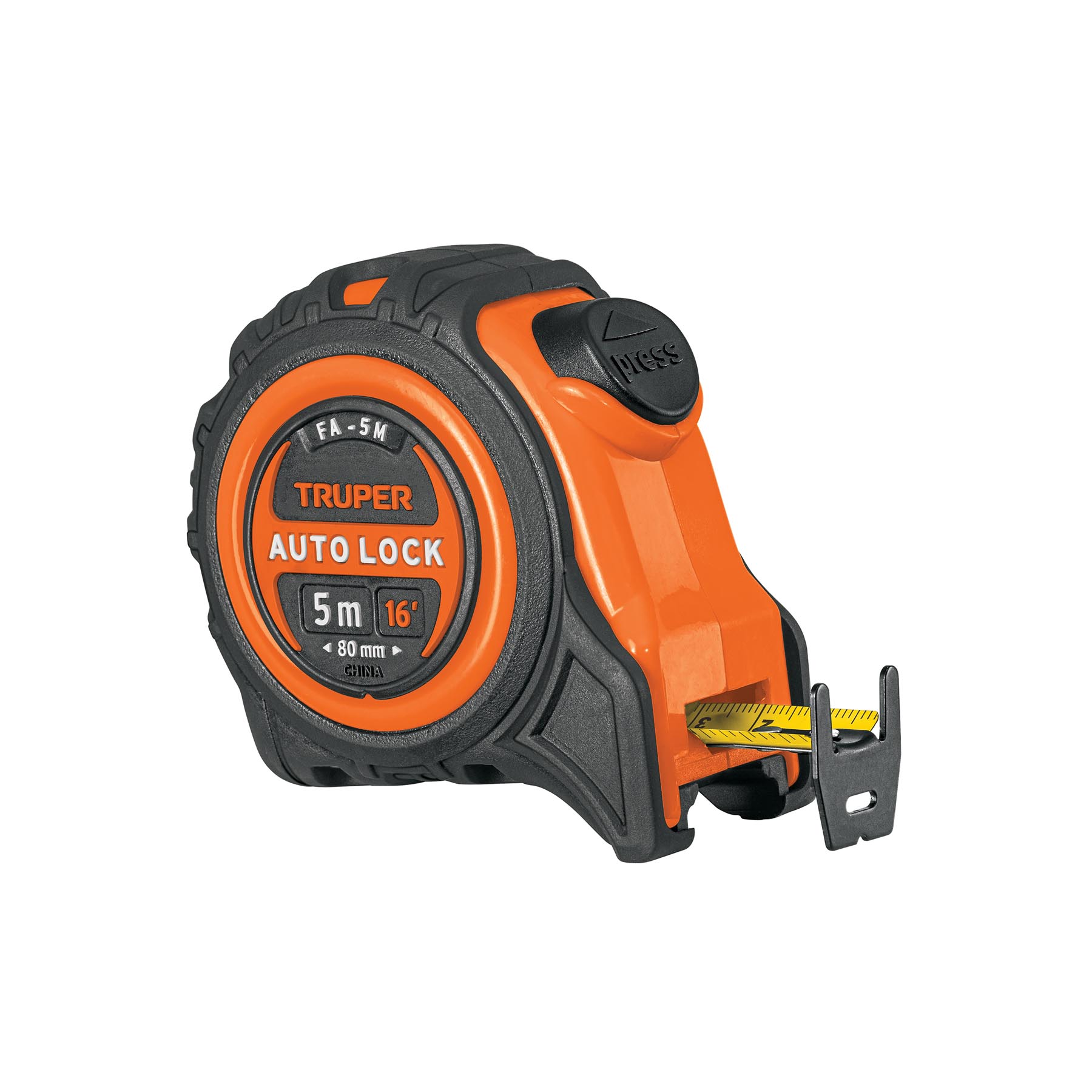 Flexómetro Auto-Lock contra impactos 5 m cinta 19 mm, TRUPER