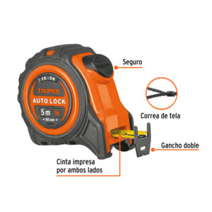 Alternative view of Flexómetro Auto-Lock contra impactos 5 m cinta 19 mm, TRUPER
