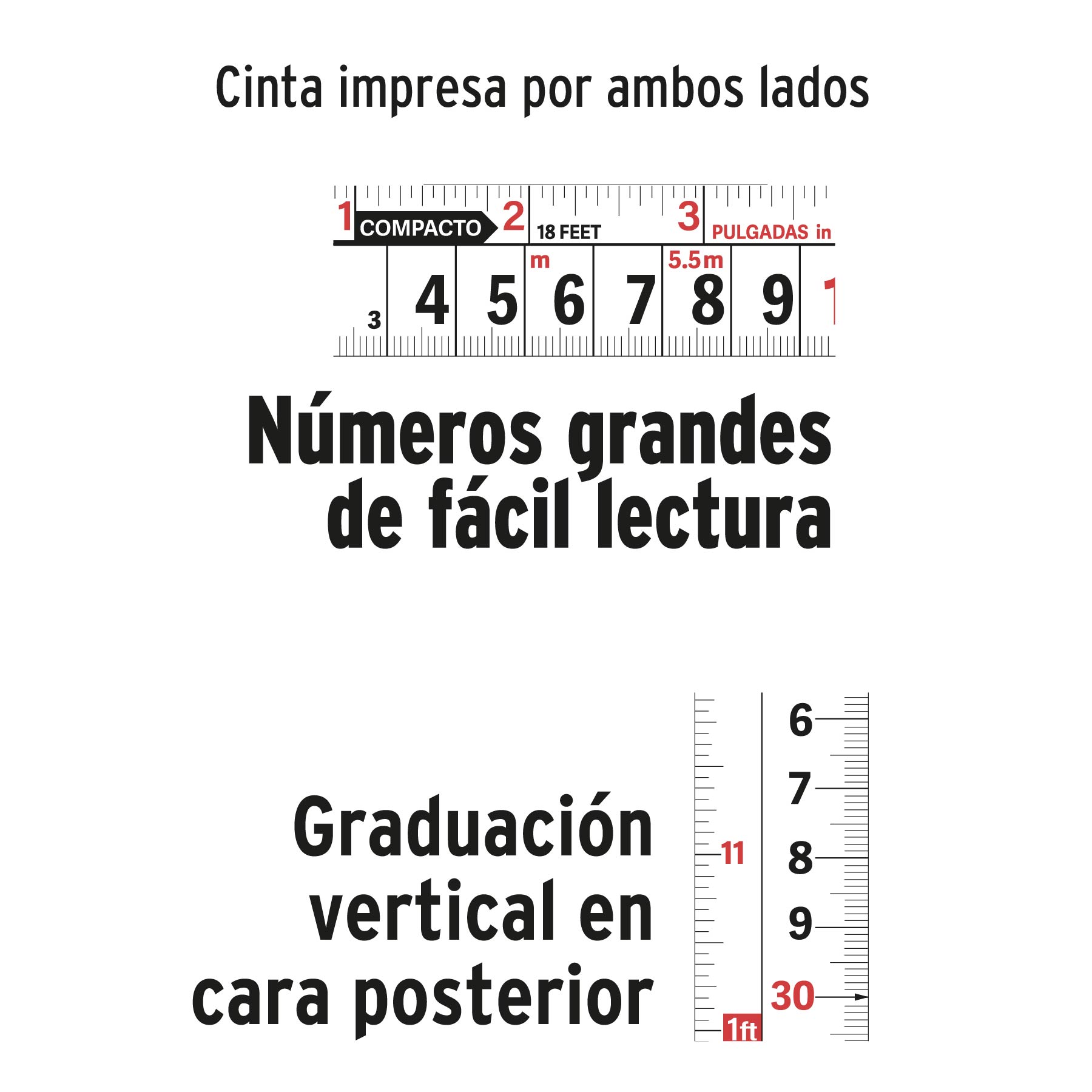 Flexómetro compacto contra impactos 10 m cinta 25 mm, TRUPER - Imagen 4