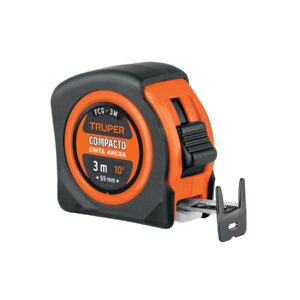 Flexómetro compacto contra impactos 3 m cinta 16 mm, TRUPER