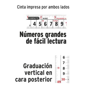Flexómetro compacto contra impactos 5 m cinta 19 mm, TRUPER - Imagen 4
