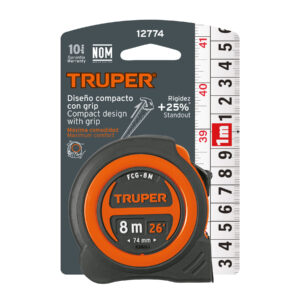 Flexómetro compacto contra impactos 8 m cinta 25 mm, TRUPER - Imagen 5
