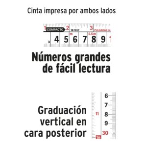 Flexómetro compacto contra impactos 8 m cinta 25 mm, TRUPER - Imagen 4