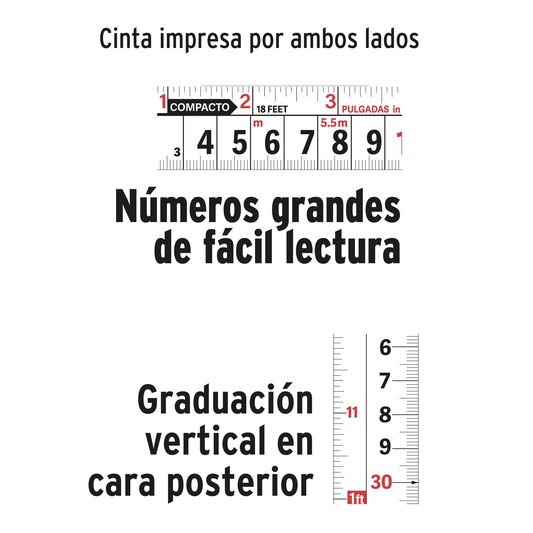 Flexómetro compacto contra impactos 8 m cinta 25 mm, TRUPER - Imagen 4