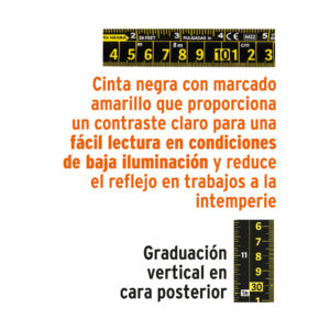 Flexómetro contra impactos 3 m, Cinta Negra 13 mm, TRUPER - Imagen 4