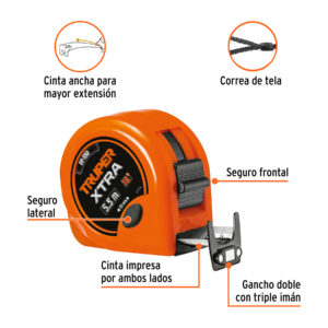 Alternative view of Flexómetro XTRA 6 m cinta extra ancha 28 mm, TRUPER