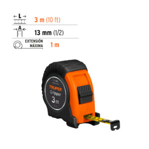 Flexómetro contra impactos 3 m cinta 13 mm grad. métrica - Imagen 3