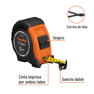 Alternative view of Flexómetro contra impactos 5 m cinta 19 mm grad. métrica