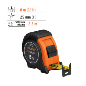 Flexómetro contra impactos 8 m cinta 25 mm grad. métrica - Imagen 3