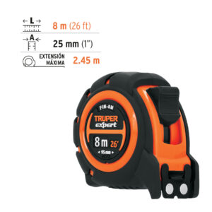 Flexómetro industrial contra impactos 8 m cinta 25 mm - Imagen 3