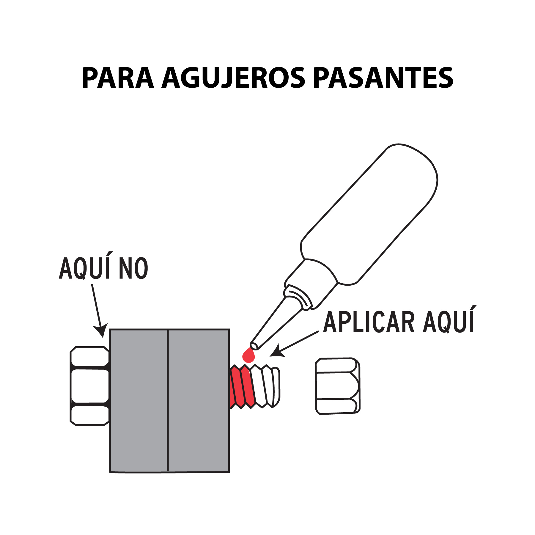 Fijador de roscas, permanente, 10 ml, rojo, TRUPER - Imagen 2